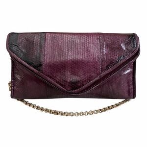 Kotur snakeskin double flap shoulder bag/clutch